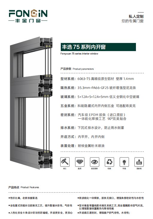 丰选75系统窗 — 性价比系统门窗